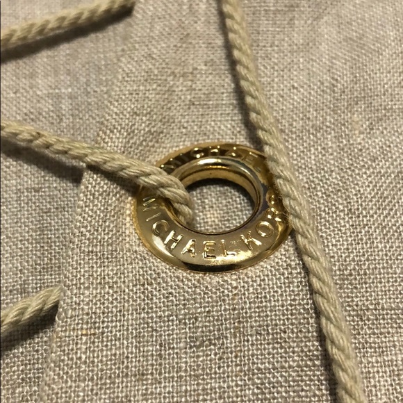 3/30$ Michael Kors linen long sleeve blouse lace up M - Picture 4 of 5